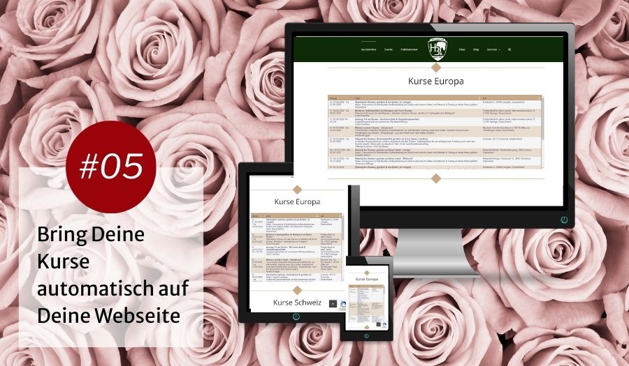 Kurse automatisch auf Deiner Website anzeigen